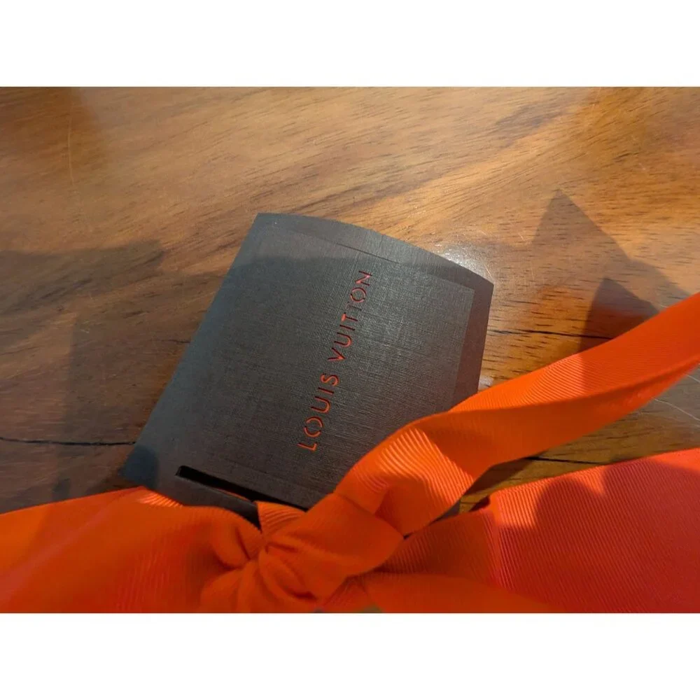 Louis Vuitton Orange Ribbon Bow 39 Inches Long w unused gift tag 36
